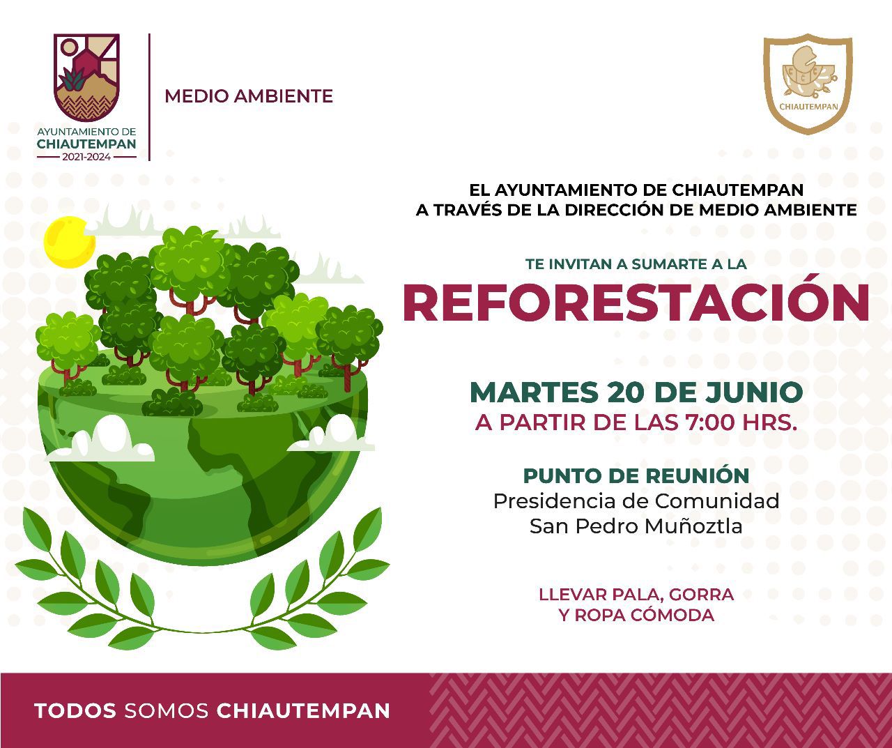 Invita Ayuntamiento de Chiautempan a jornada de reforestación